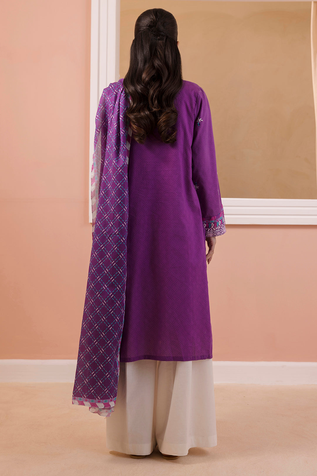 Embroidered Kurta Dupatta - 1896