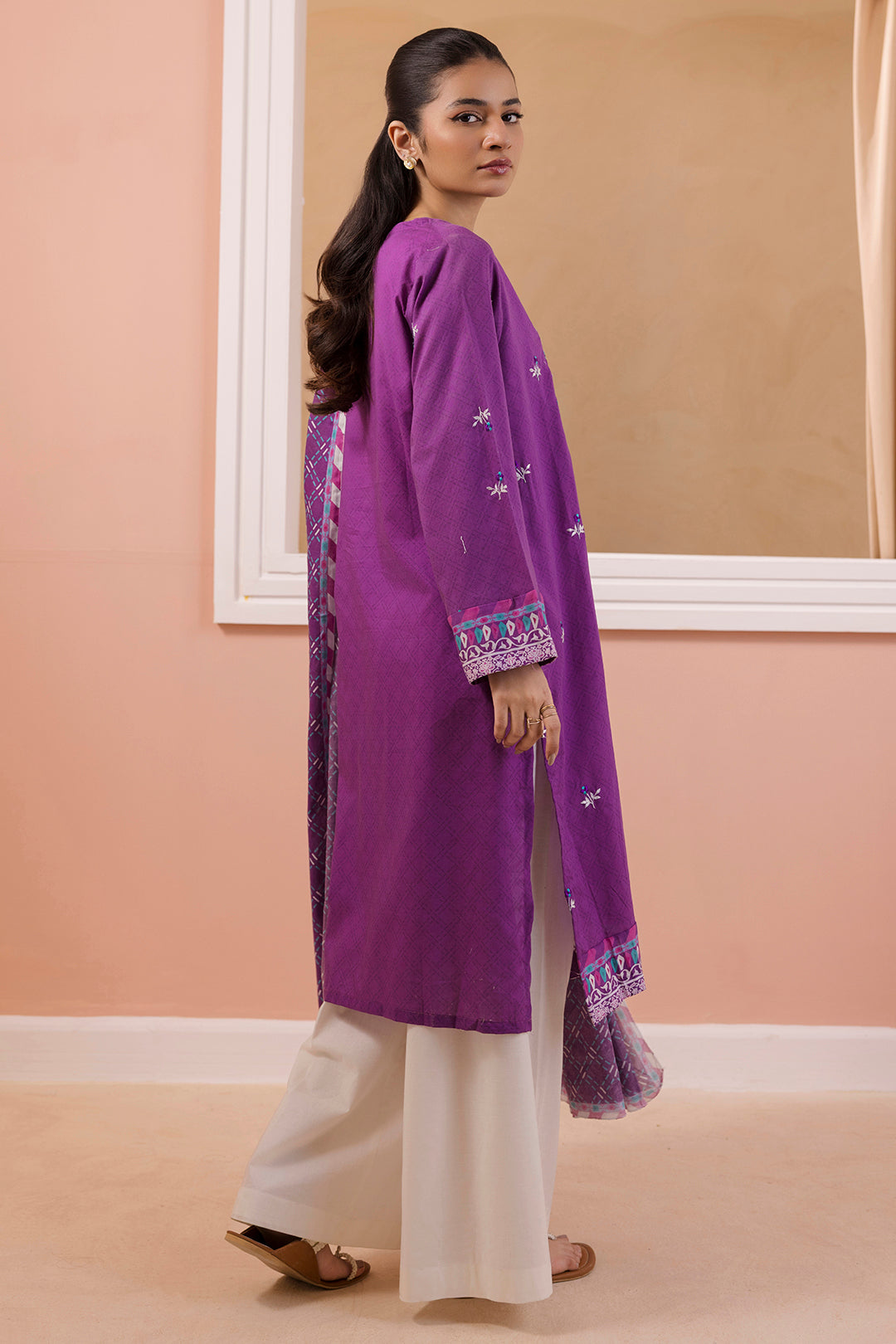 Embroidered Kurta Dupatta - 1896
