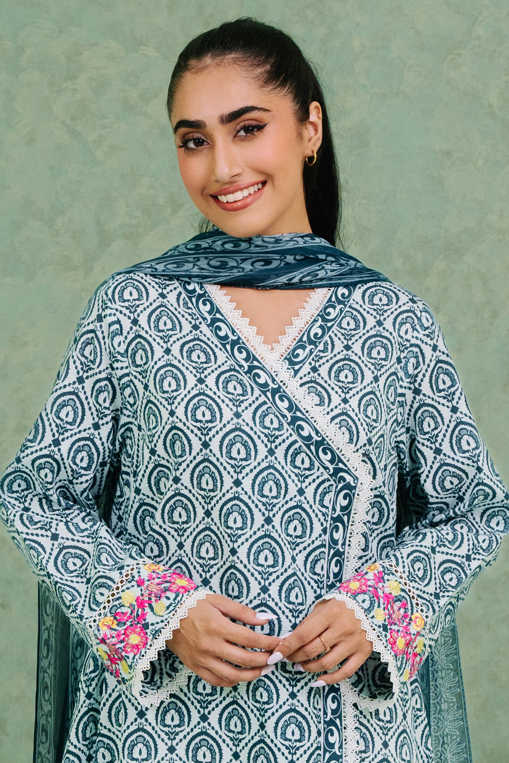 Embroidered  Kurta Dupatta - 1897