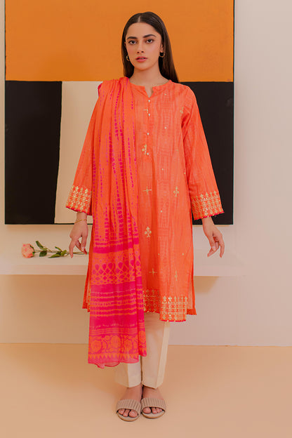Embroidered Kurta Dupatta - 1899
