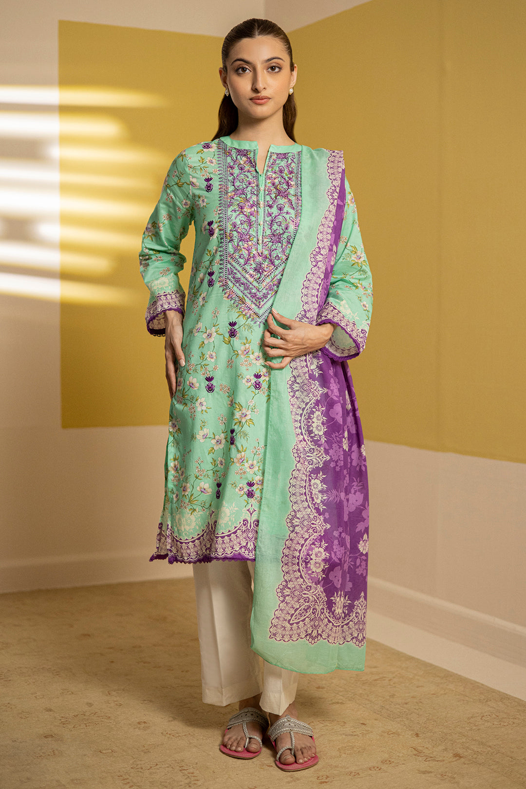 Embroidered Kurta Dupatta - 1903