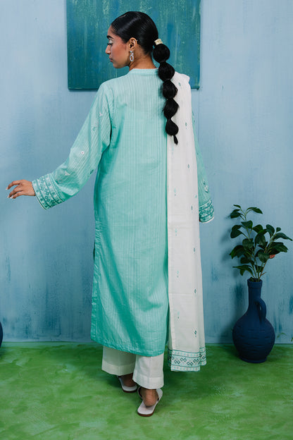 Embroidered Kurta Dupatta - 1973