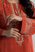 Embroidered Kurta Trouser - 1975