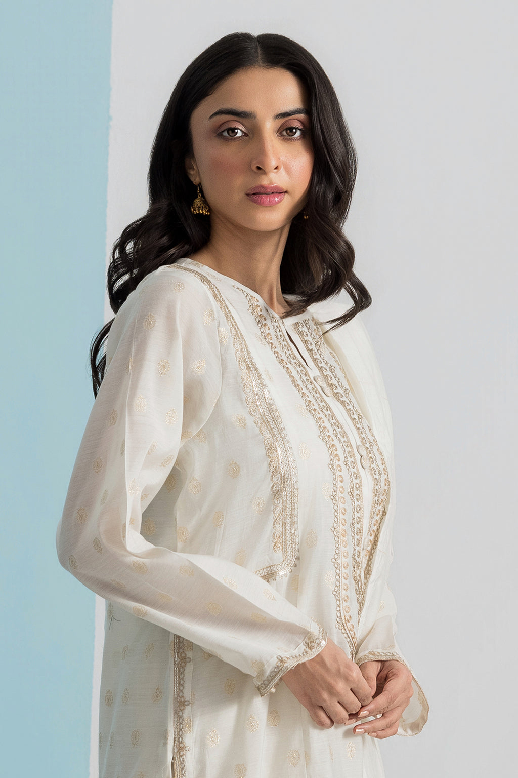 Embroidered Kurta Dupatta - 1977