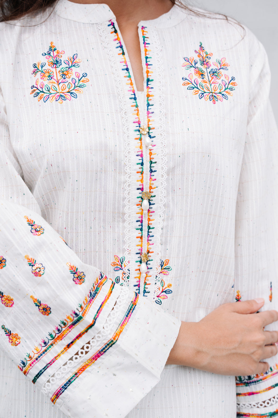 Embroidered Kurta Trouser - 1981