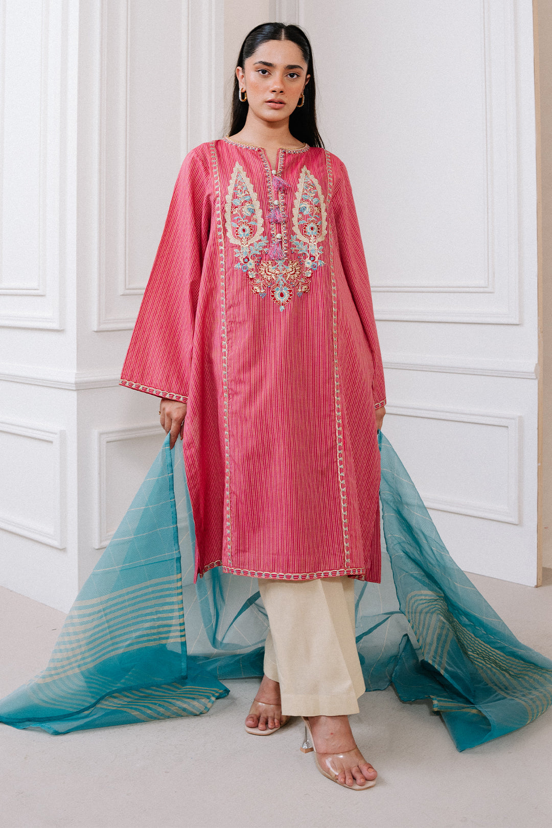 Embroidered Kurta Dupatta - 1983