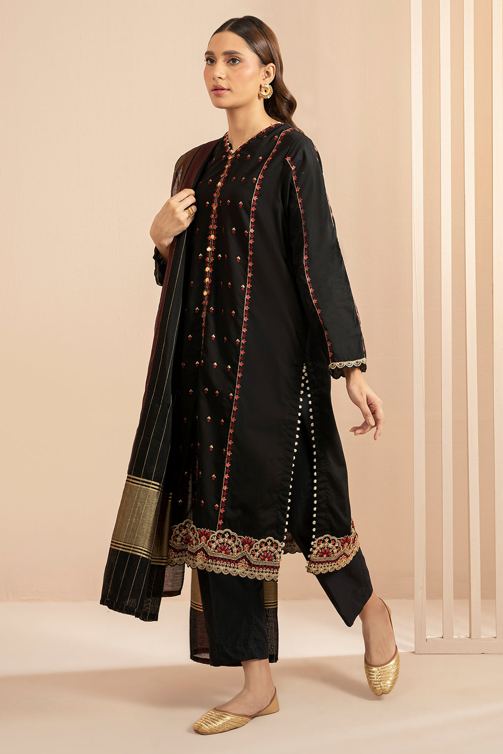 Embroidered Kurta Dupatta - 1985