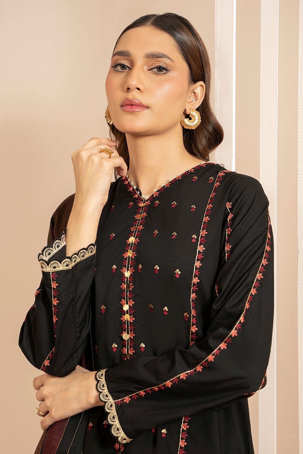 Embroidered Kurta Dupatta - 1985