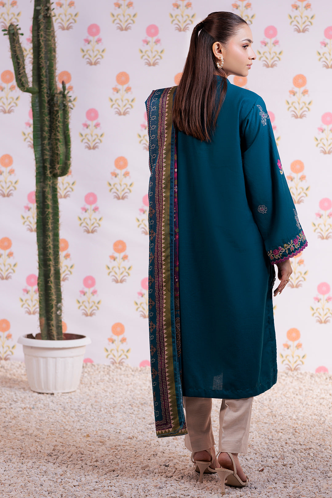Embroidered Kurta Dupatta - 1986
