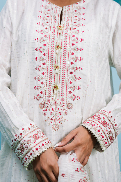 Embroidered Kurta Dupatta - 1987