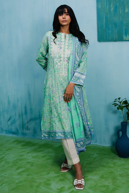 Embroidered Kurta Dupatta - 2075