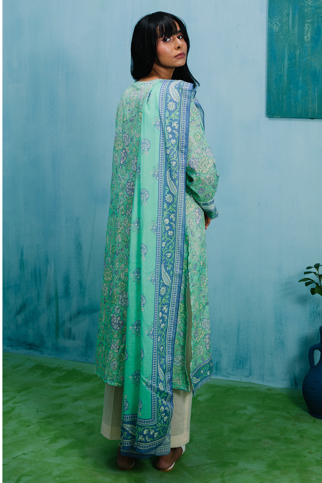 Embroidered Kurta Dupatta - 2075