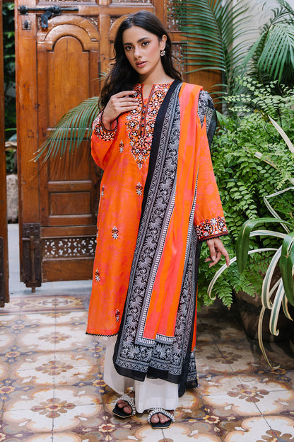 Embroidered Kurta Dupatta - 2077