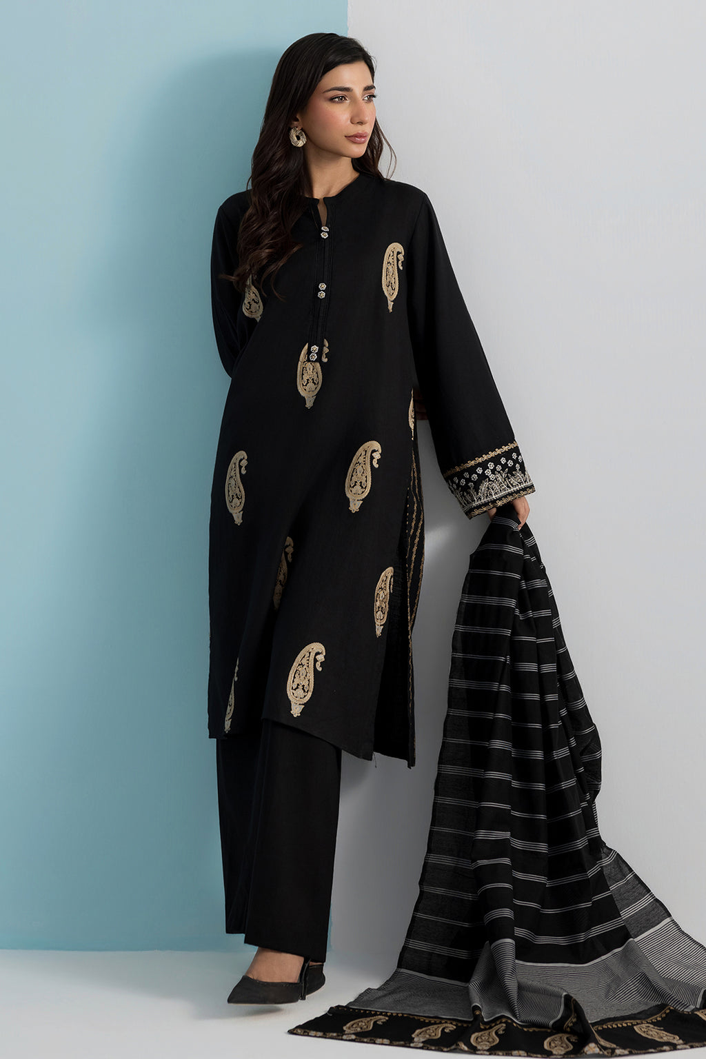Embroidered Kurta Dupatta - 2256
