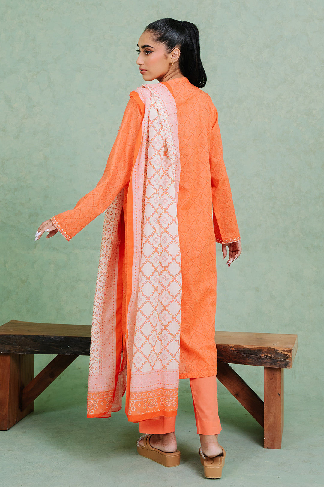 Embroidered  Kurta Dupatta Trouser - 1519