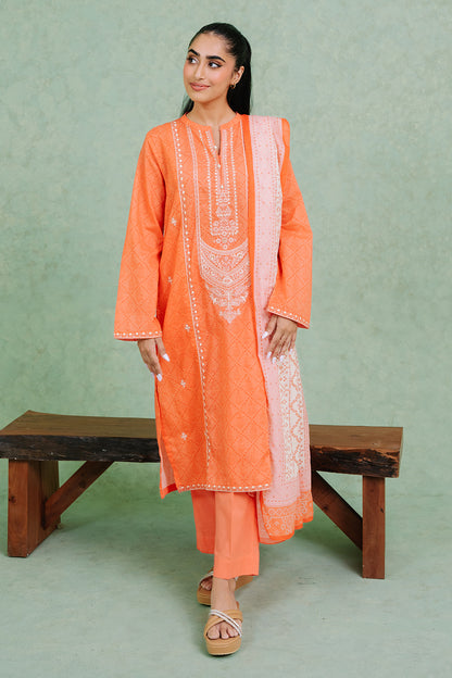 Embroidered  Kurta Dupatta Trouser - 1519