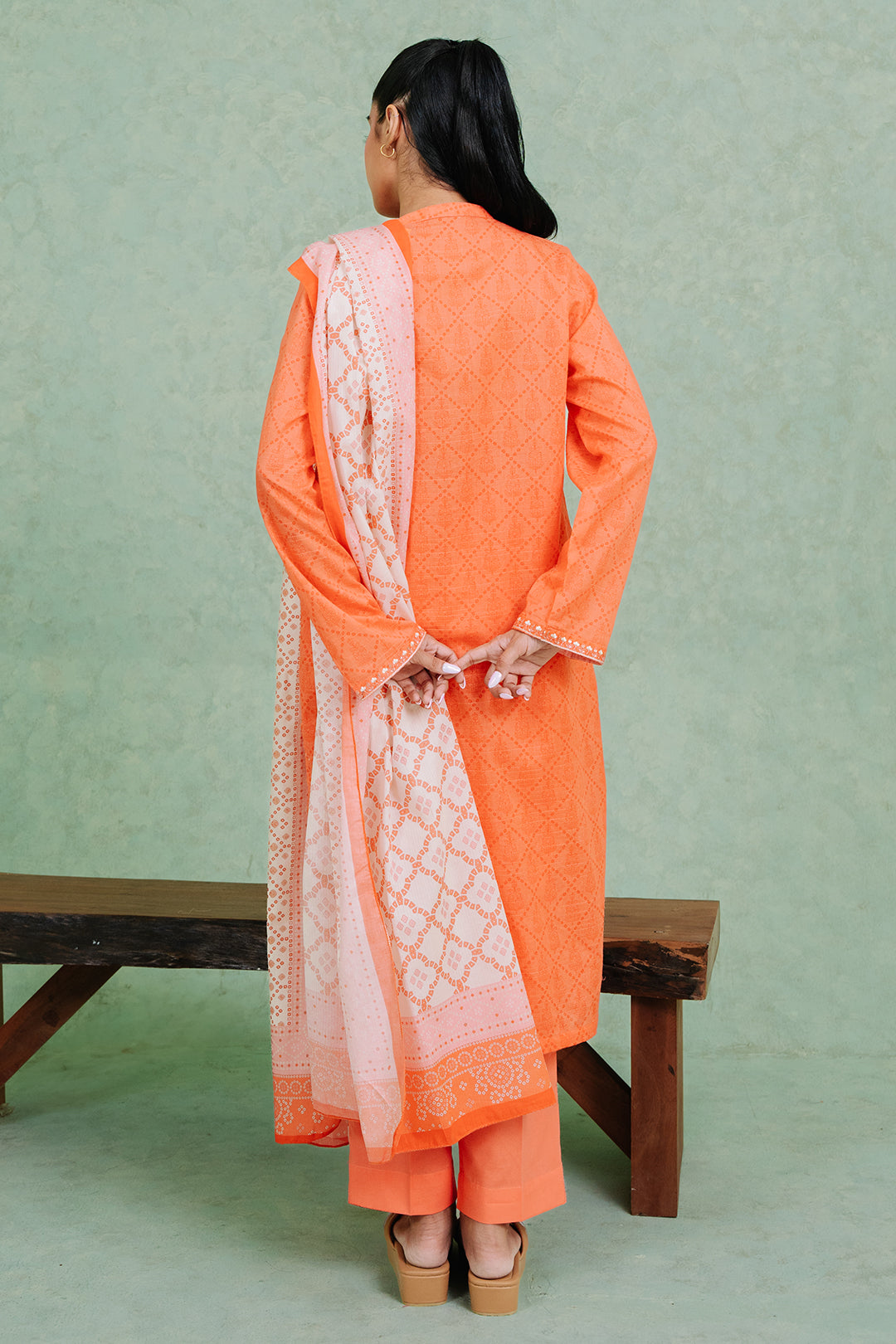 Embroidered  Kurta Dupatta Trouser - 1519