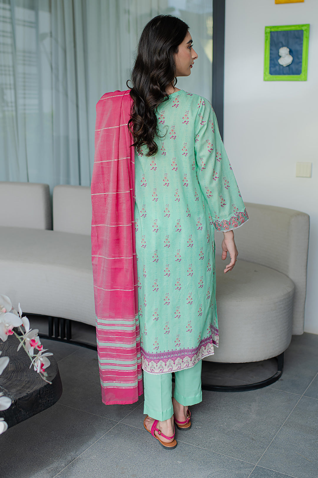 Embroidered  Kurta Dupatta Trouser - 1756