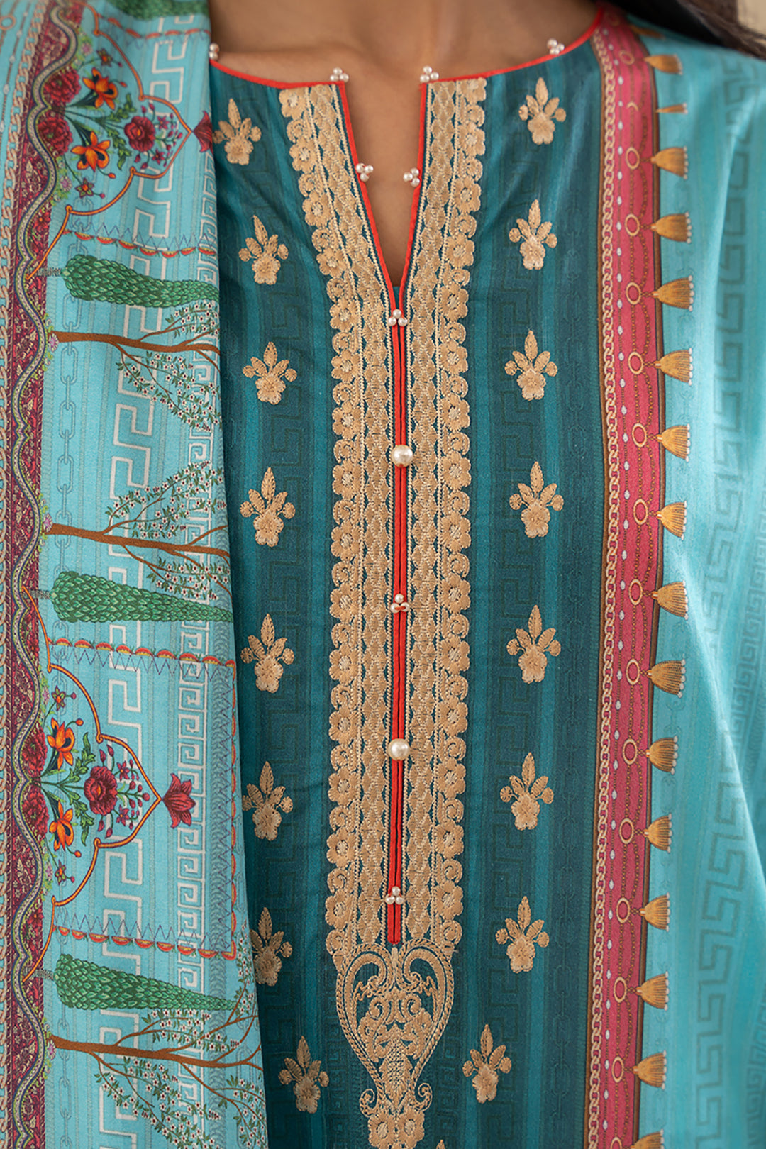 Embroidered Kurta Dupatta Trouser - 1762