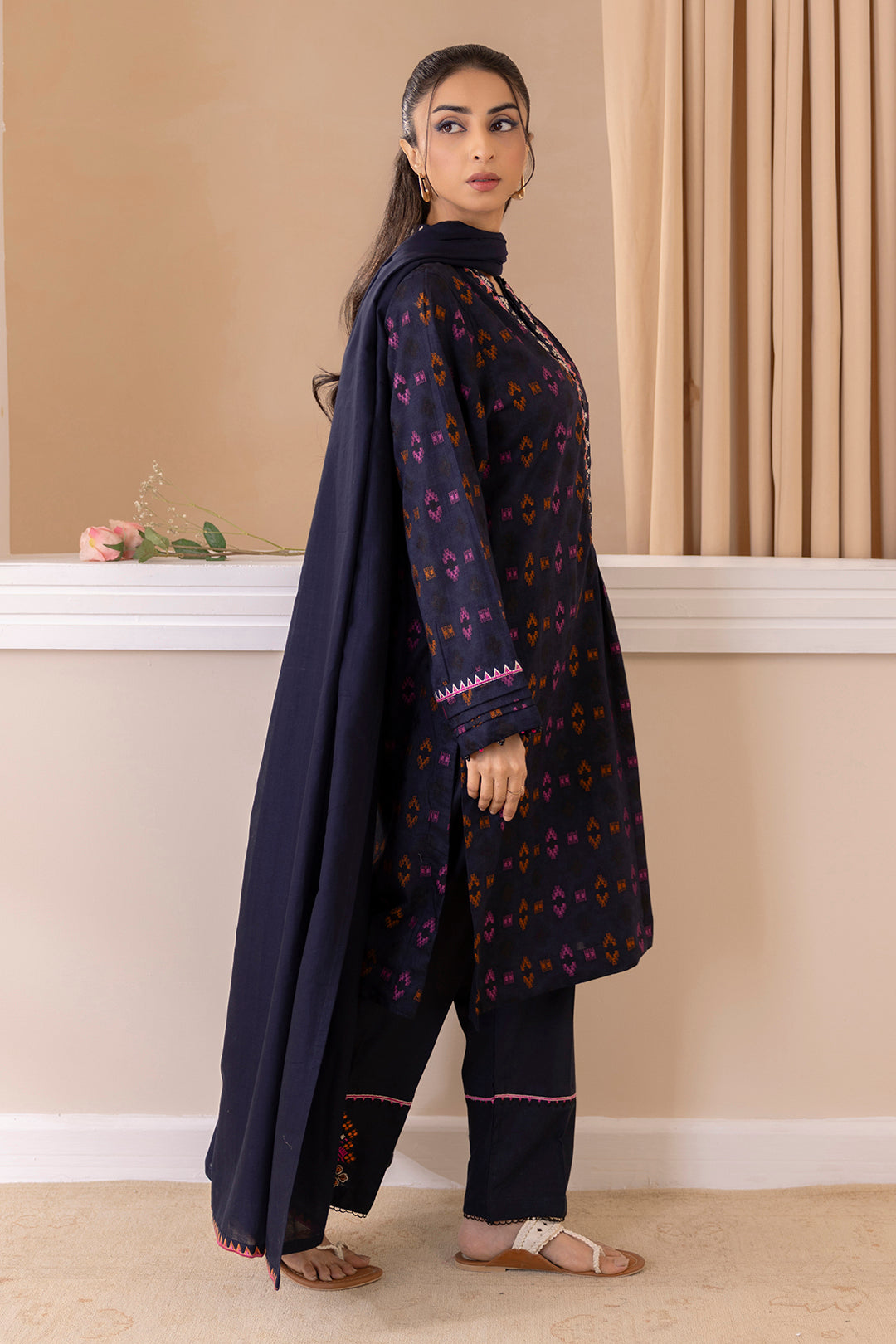 Embroidered Kurta Dupatta Trouser - 1775