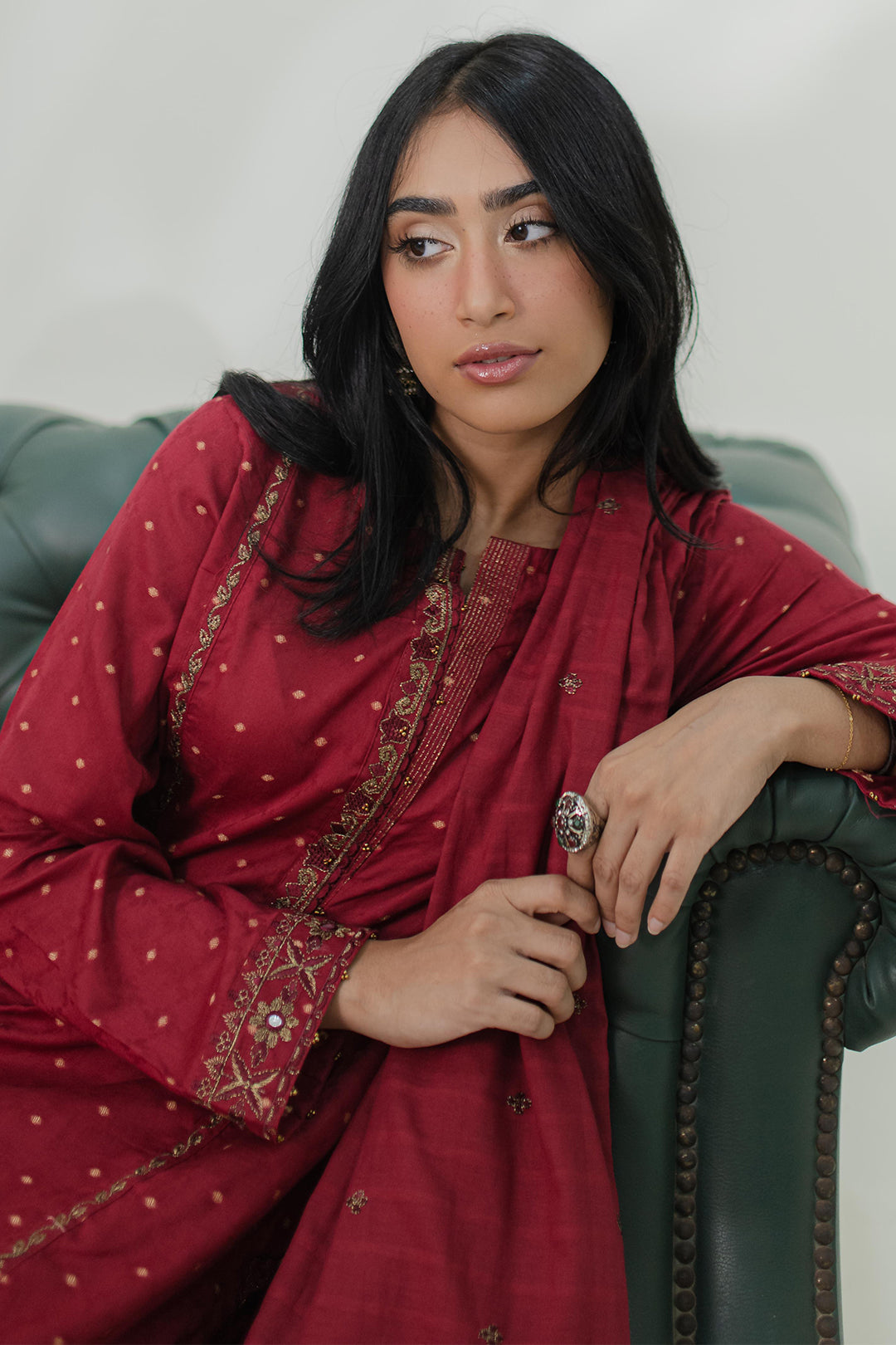 Embroidered  Kurta Dupatta Trouser - 1776