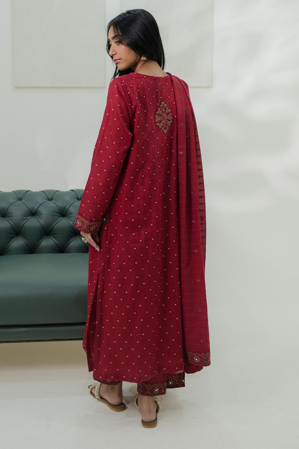 Embroidered  Kurta Dupatta Trouser - 1776