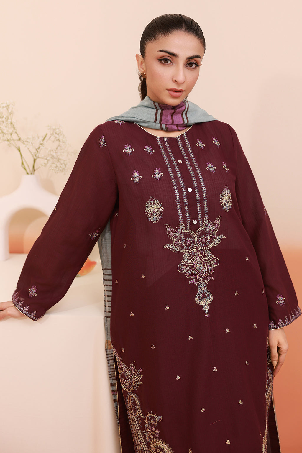 Embroidered Kurta Dupatta Trouser - 1781