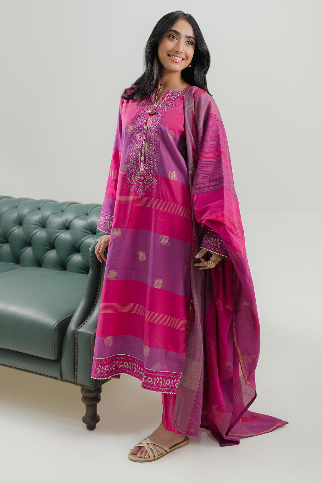 Embroidered Kurta Dupatta Trouser - 1789