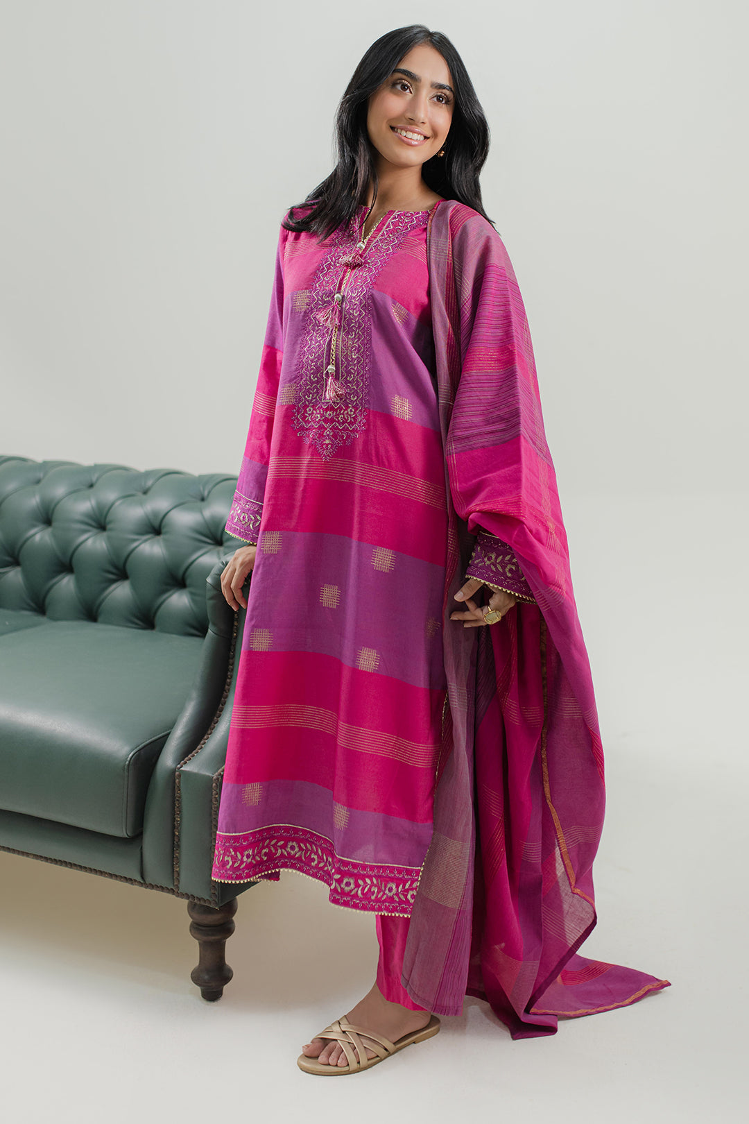 Embroidered Kurta Dupatta Trouser - 1789