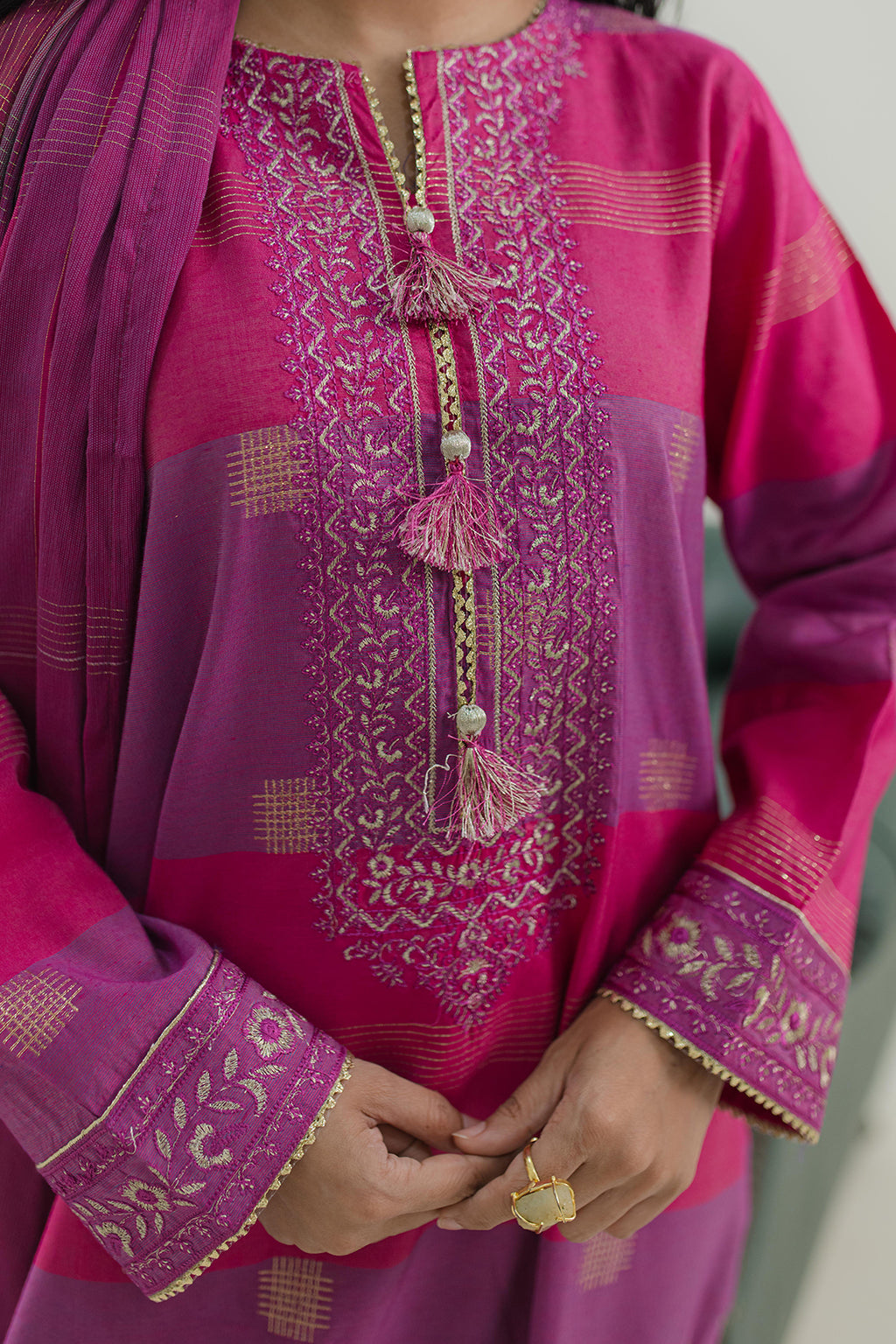 Embroidered Kurta Dupatta Trouser - 1789