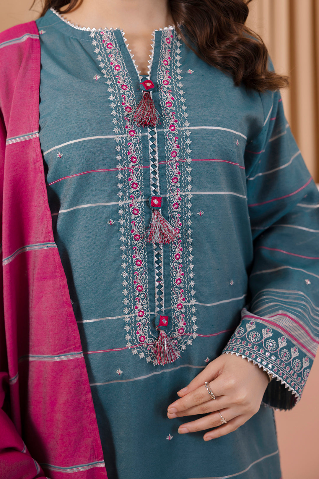 Embroidered Kurta Dupatta Trouser - 1791