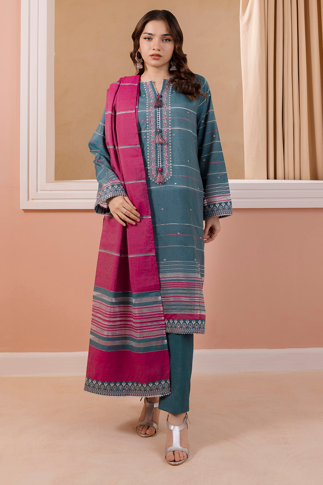 Embroidered Kurta Dupatta Trouser - 1791