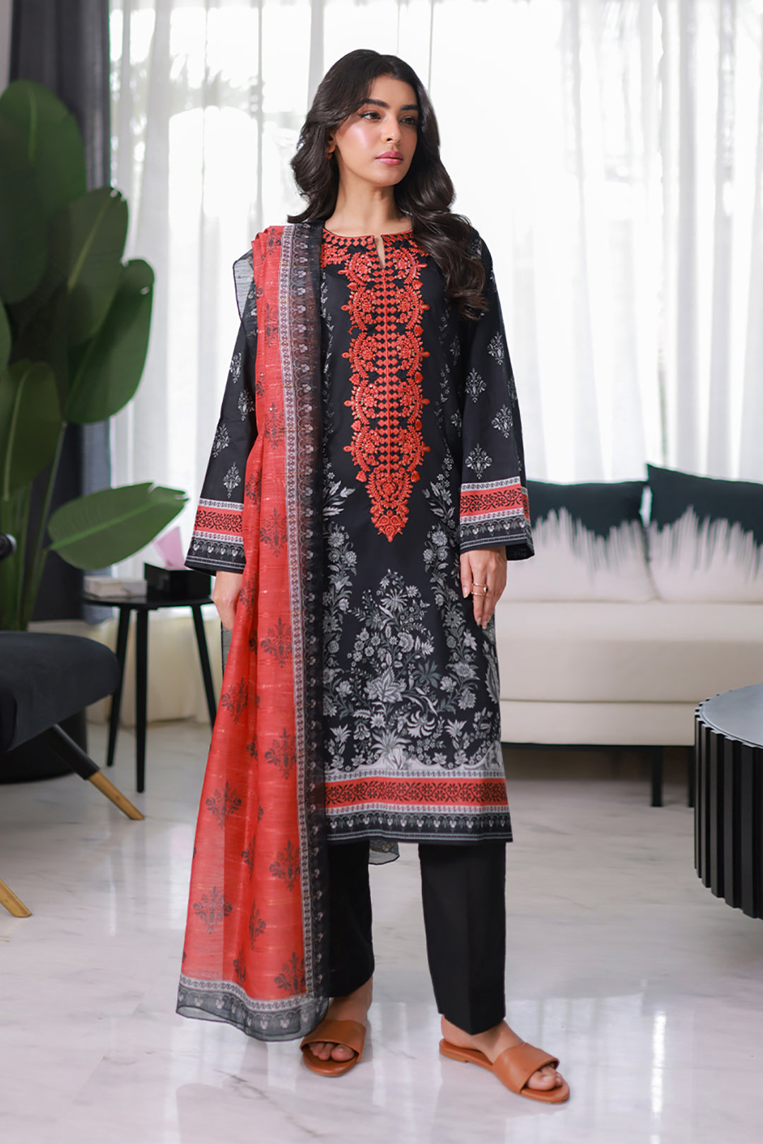 Embroidered Kurta Dupatta Trouser - 1966