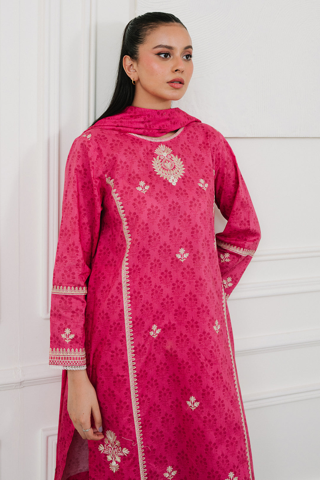 Embroidered  Kurta Dupatta Trouser - 1968