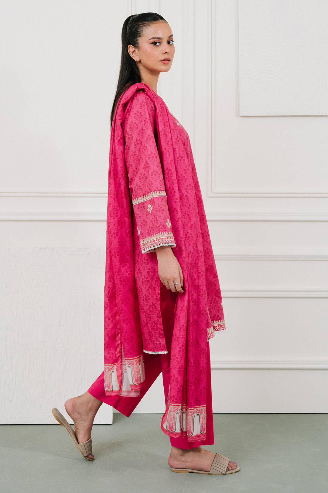 Embroidered  Kurta Dupatta Trouser - 1968