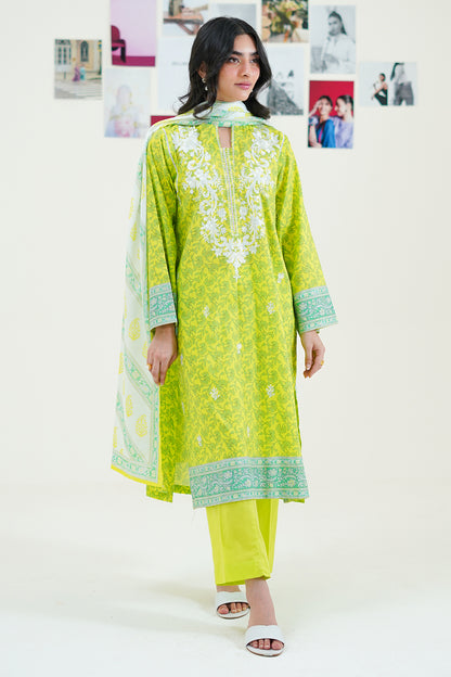 Embroidered Kurta Dupatta Trouser - 1970