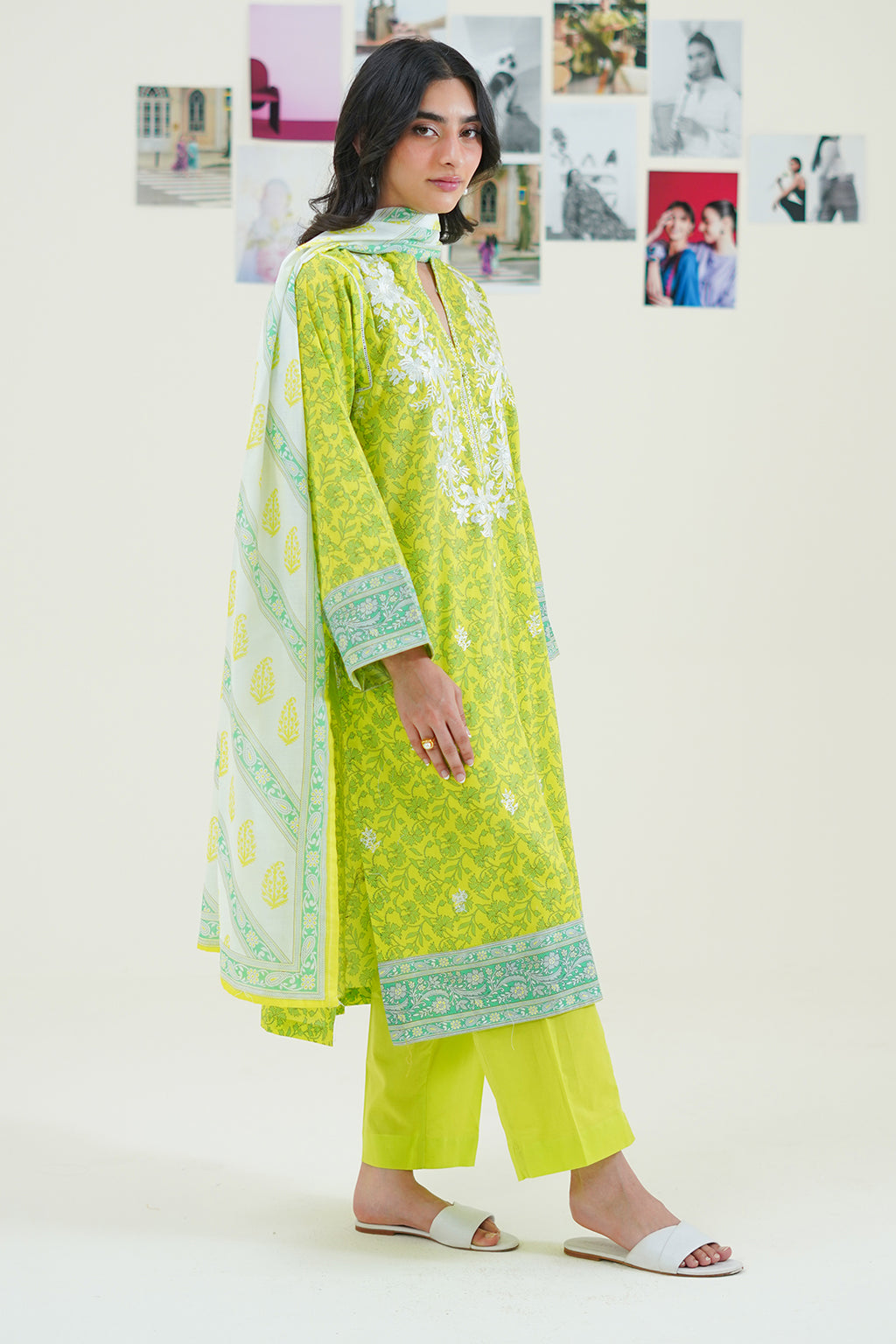 Embroidered Kurta Dupatta Trouser - 1970