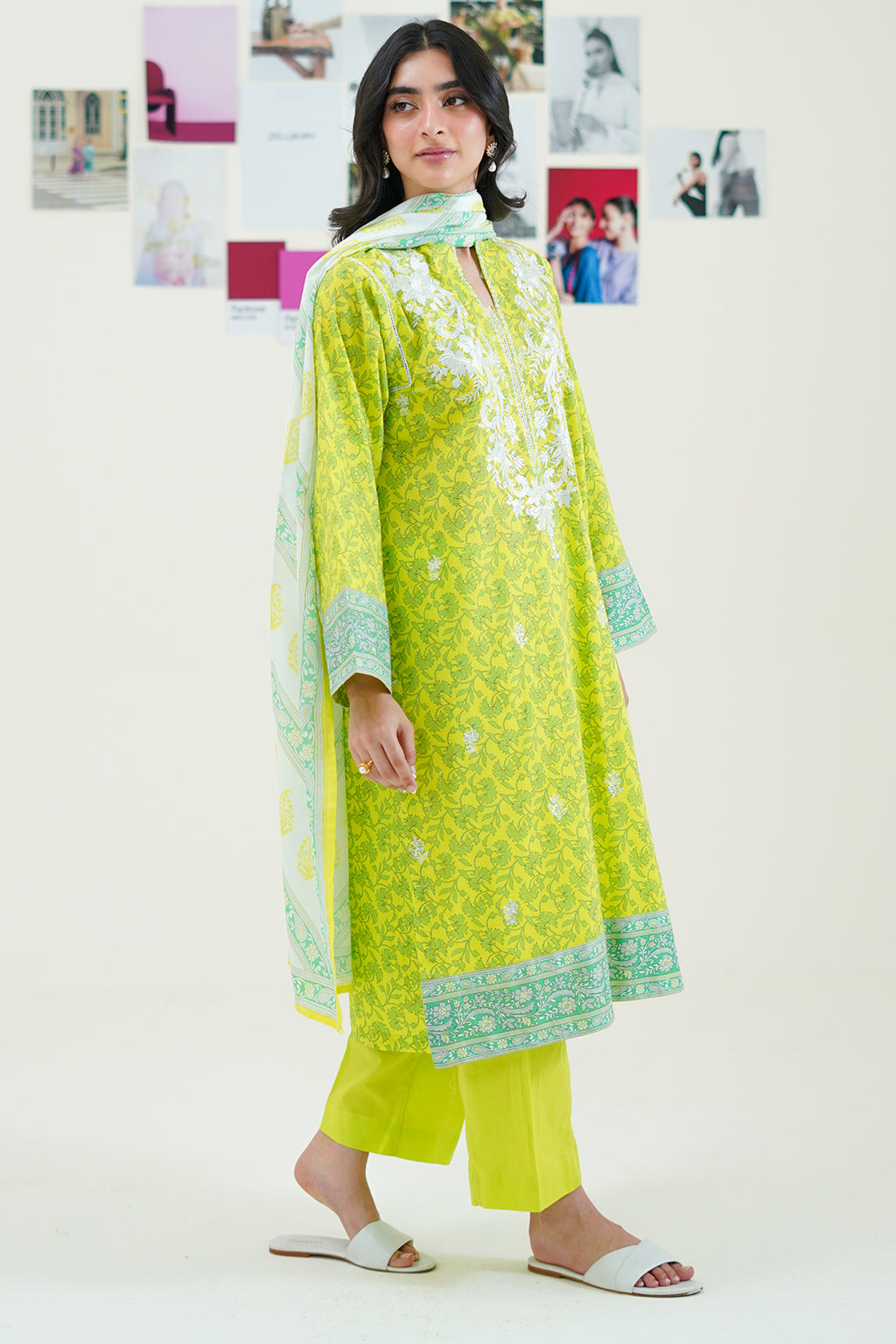 Embroidered Kurta Dupatta Trouser - 1970