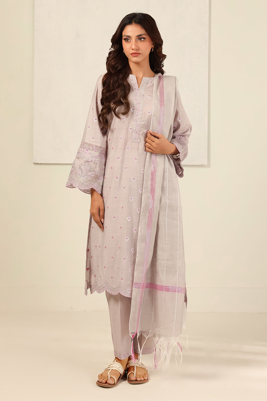 Embroidered Kurta Dupatta Trouser - 1988
