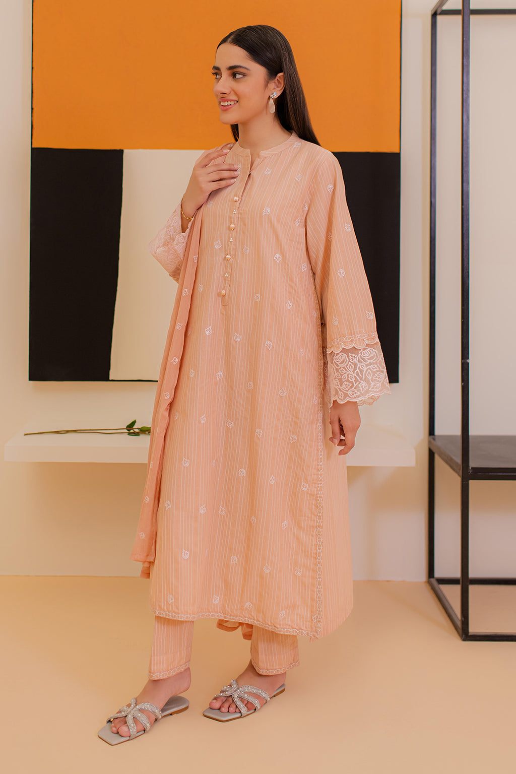 Embroidered Kurta Dupatta Trouser - 1991