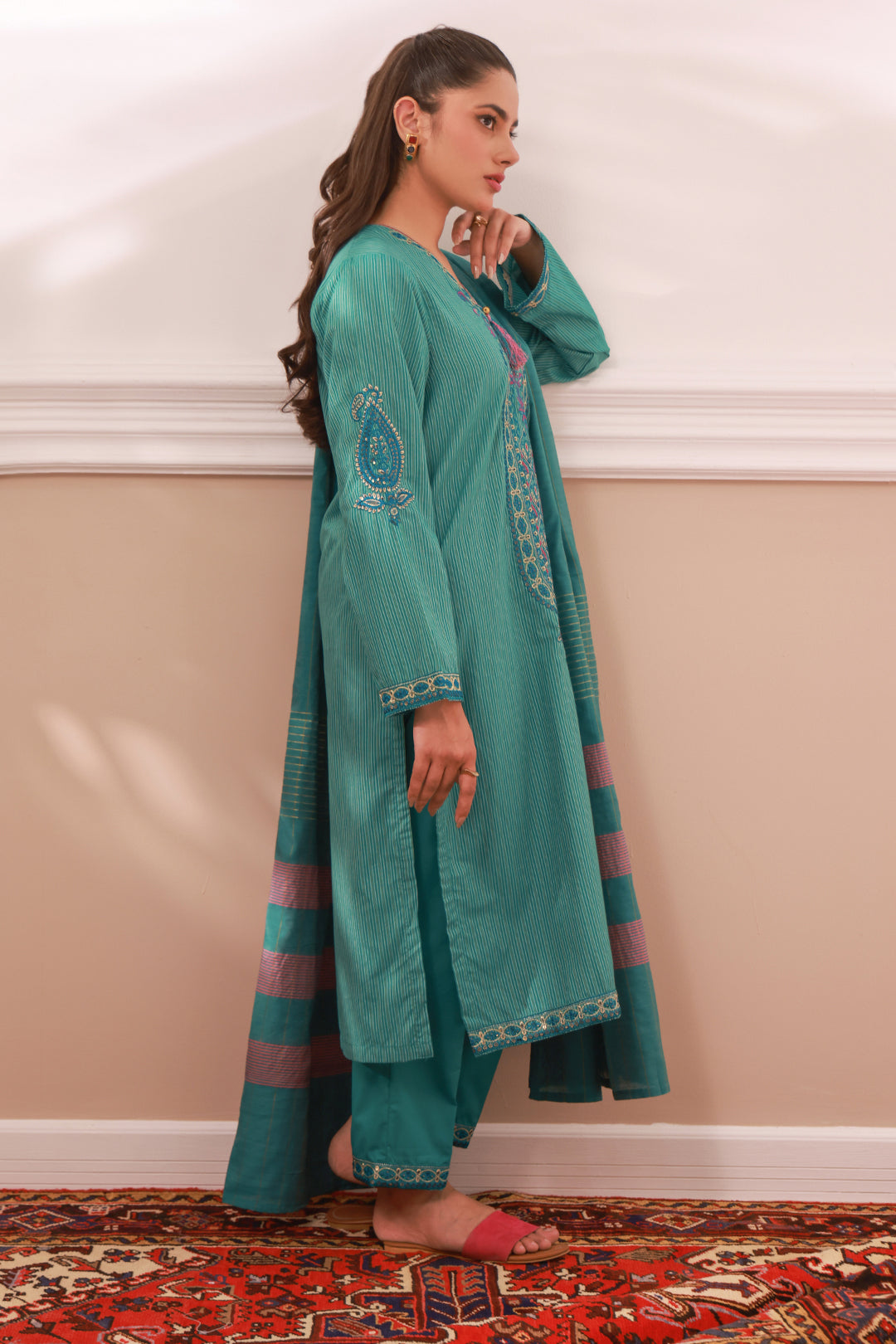 Embroidered Kurta Dupatta Trouser - 1993