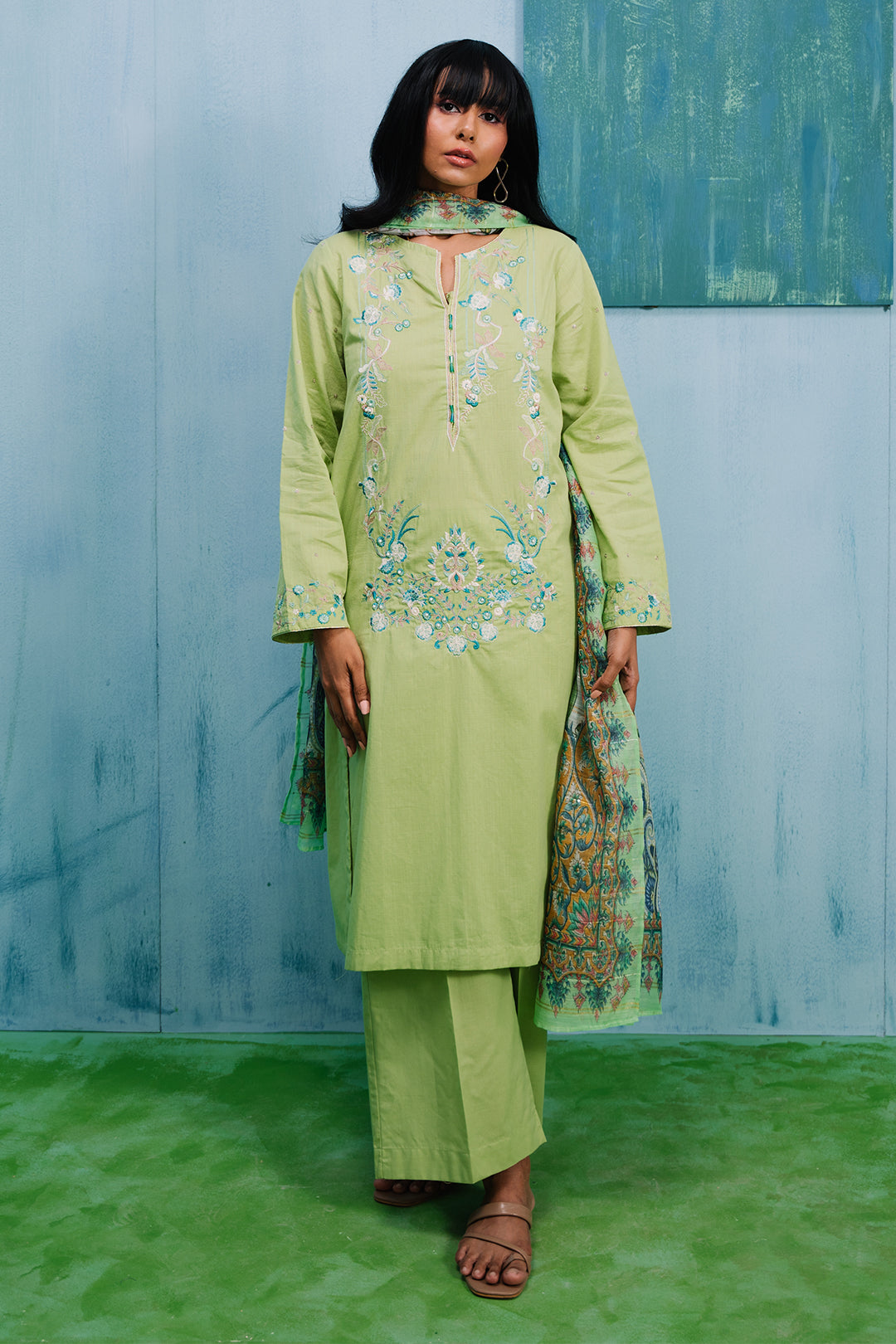 Embroidered Kurta Dupatta Trouser - 1994