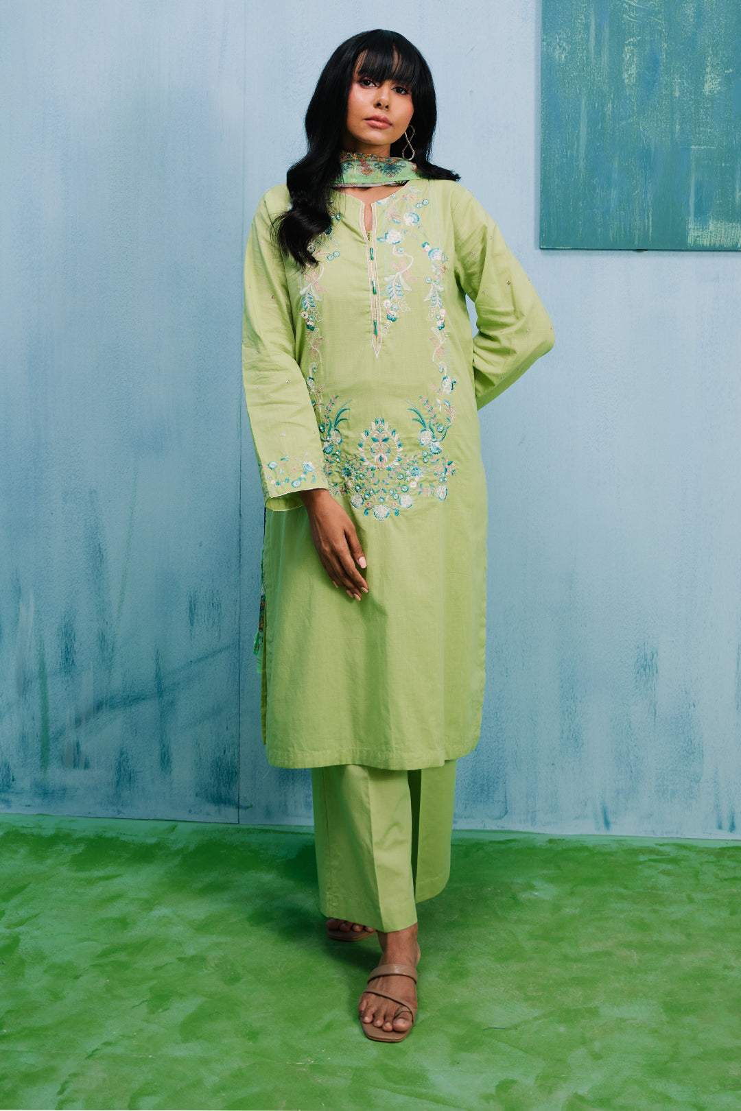 Embroidered Kurta Dupatta Trouser - 1994