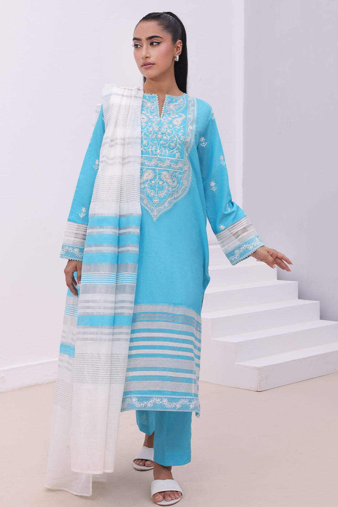 Embroidered Kurta Dupatta Trouser - 1995