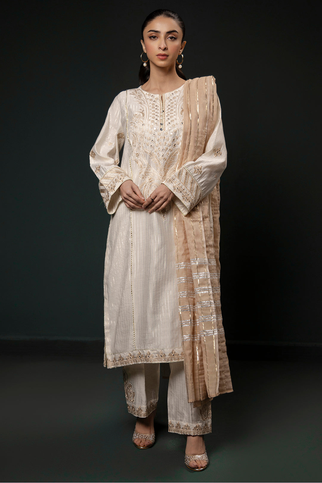 Embroidered Kurta Dupatta Trouser - 1996