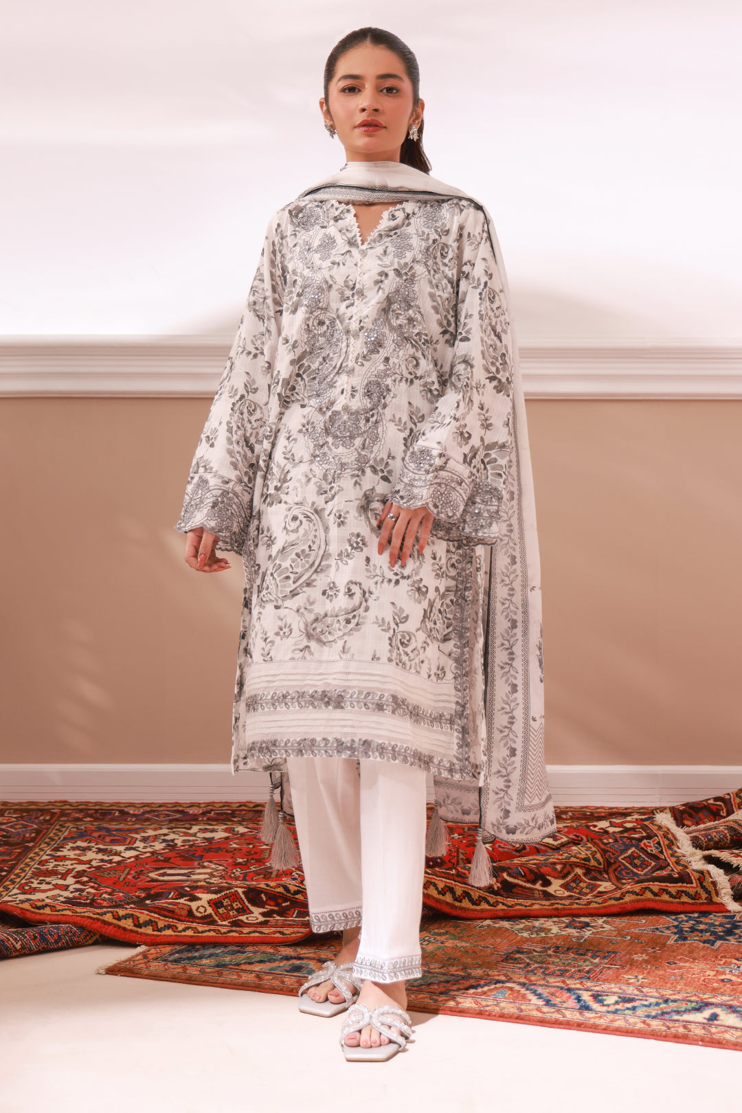 Embroidered Kurta Dupatta Trouser - 1998