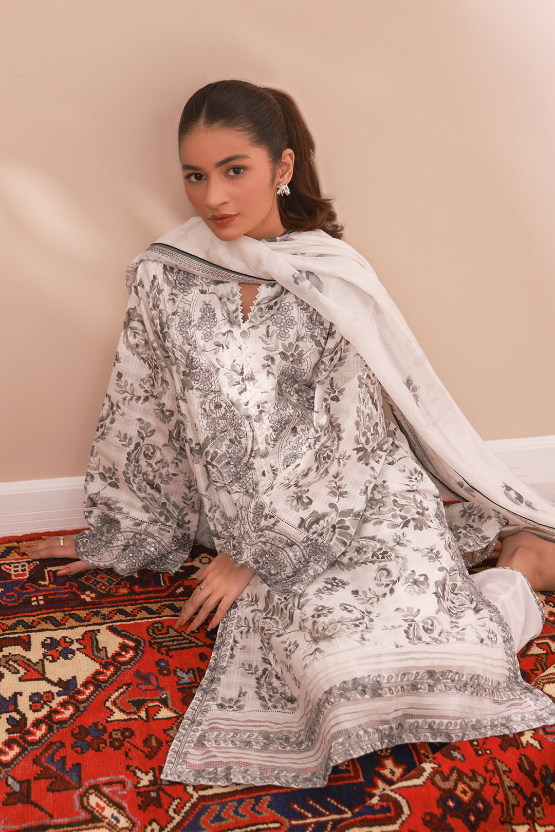 Embroidered Kurta Dupatta Trouser - 1998