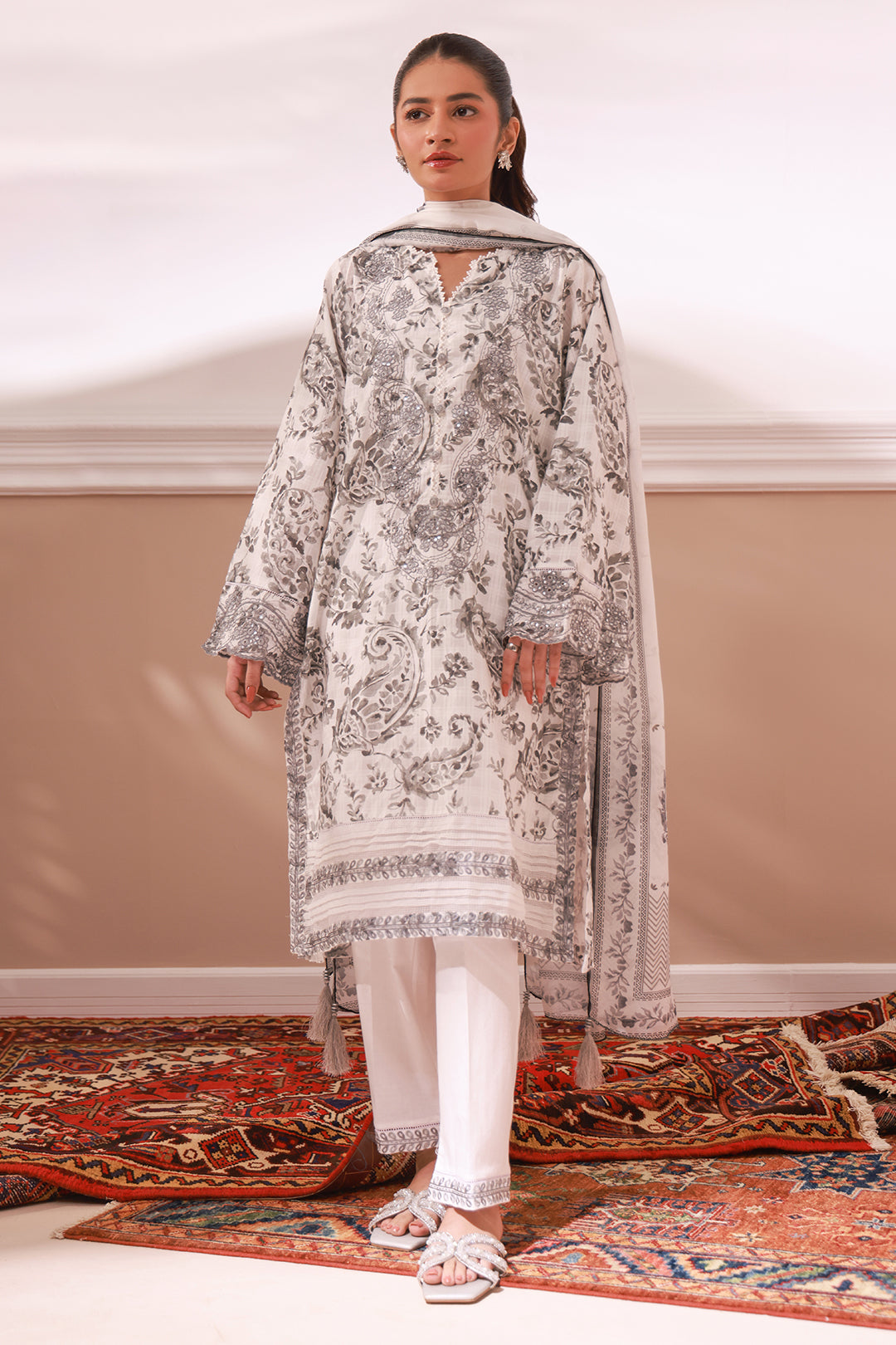 Embroidered Kurta Dupatta Trouser - 1998