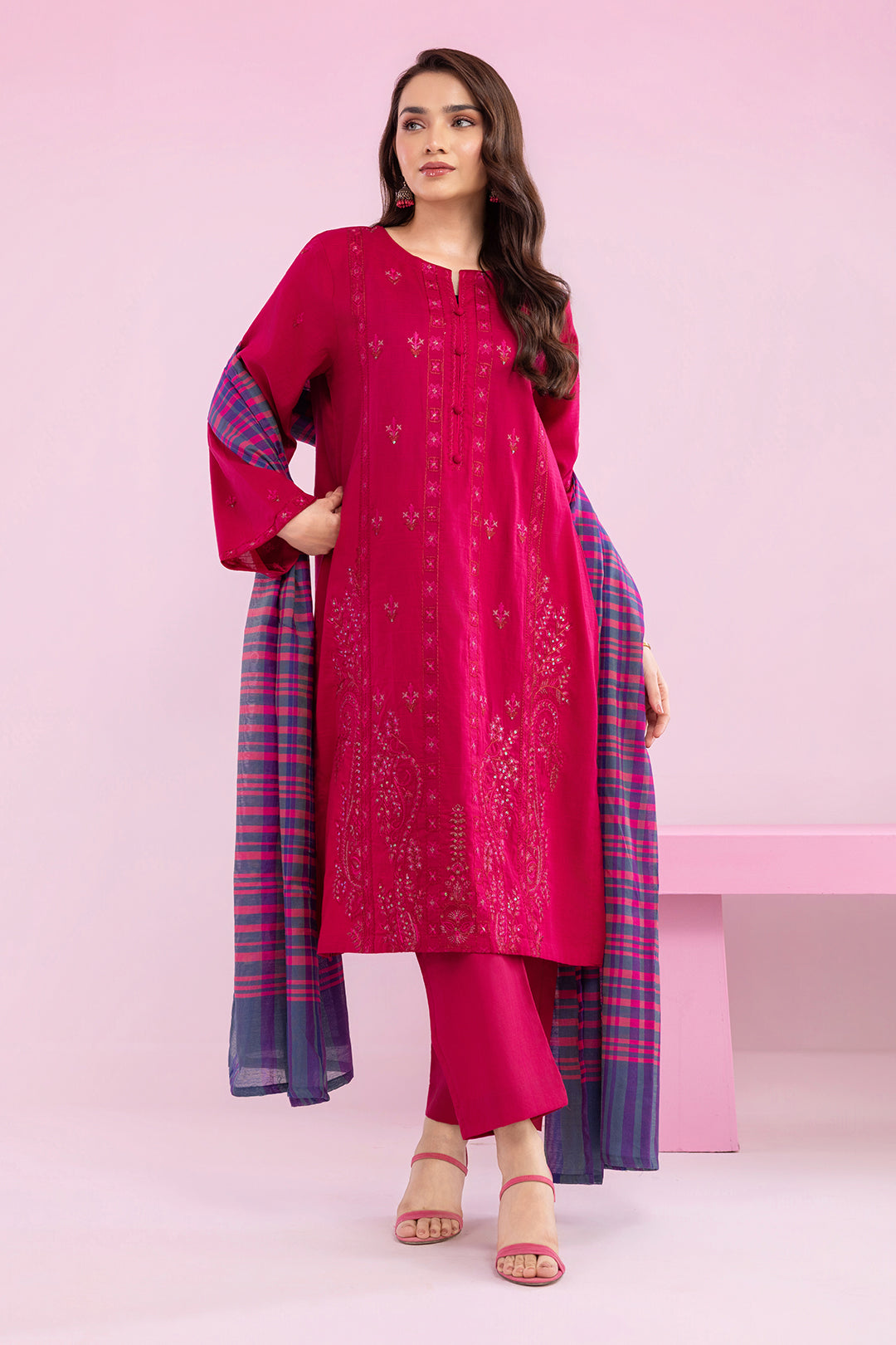 Embroidered Kurta Dupatta Trouser - 2003