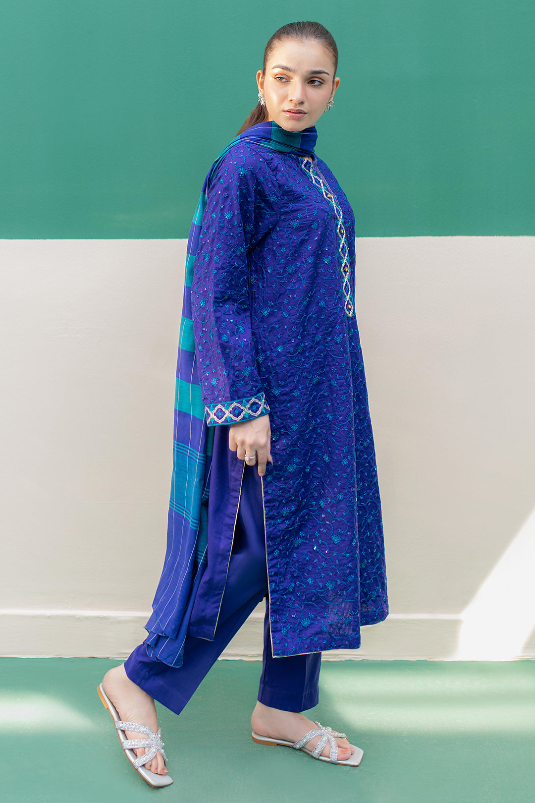 Embroidered Kurta Dupatta Trouser - 2004